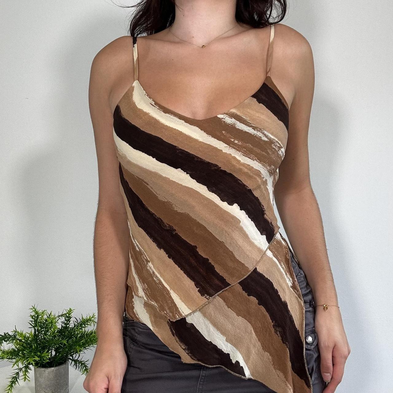 Vintage Brown Asymetical Cami Top