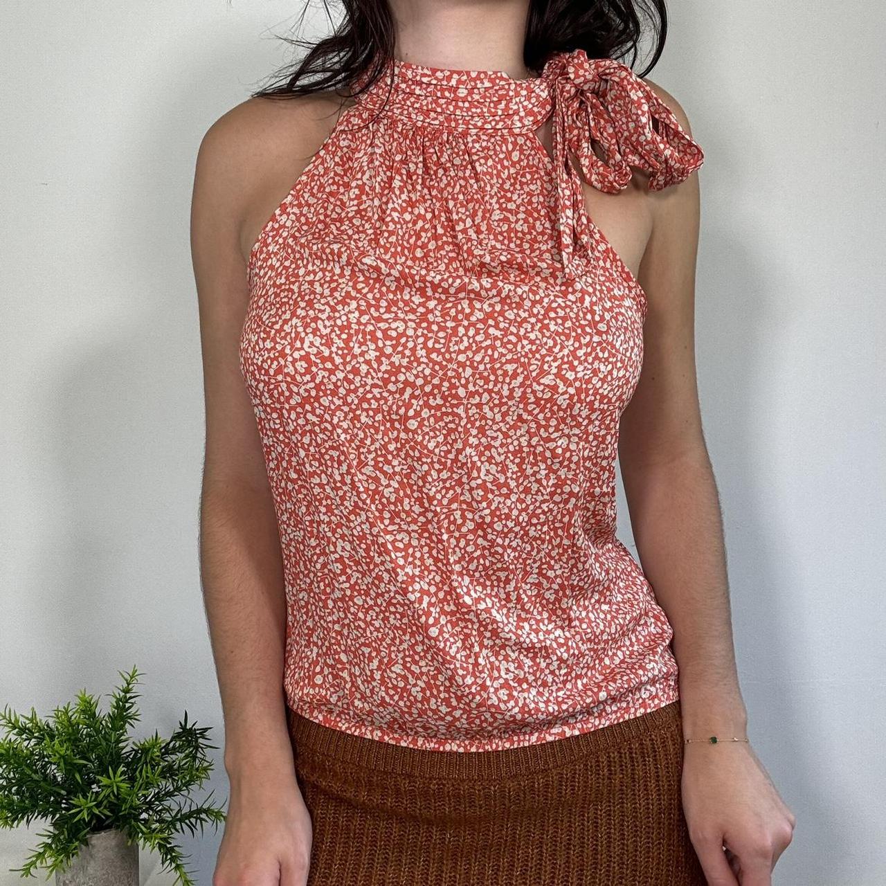 Vintage Orange High Neck Top