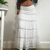 Vintage White Cottagecore Tiered Maxi Skirt Jane Norman