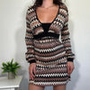 Vintage Brown Boho Mini Dress Jane Norman