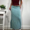 Vintage Baby Blue Embroidered Maxi Skirt Voyage