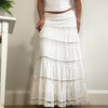 Vintage White Cottagecore Tiered Maxi Skirt Jane Norman