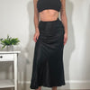 Vintage Black Satin Maxi Skirt Topshop