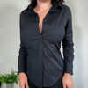 Vintage Officecore Black Fitted Shirt