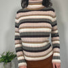 Vintage Khaki Stripe Turtleneck Jumper