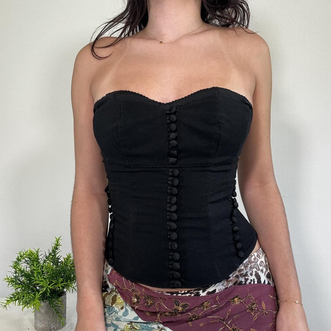 Vintage Black Strapless Corset Top Karen Millen