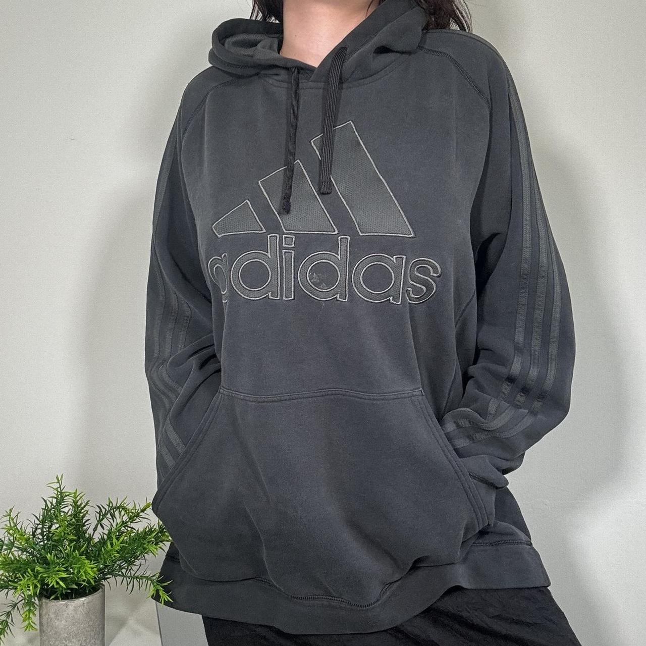 Vintage Black Spell out Hoodie Adidas