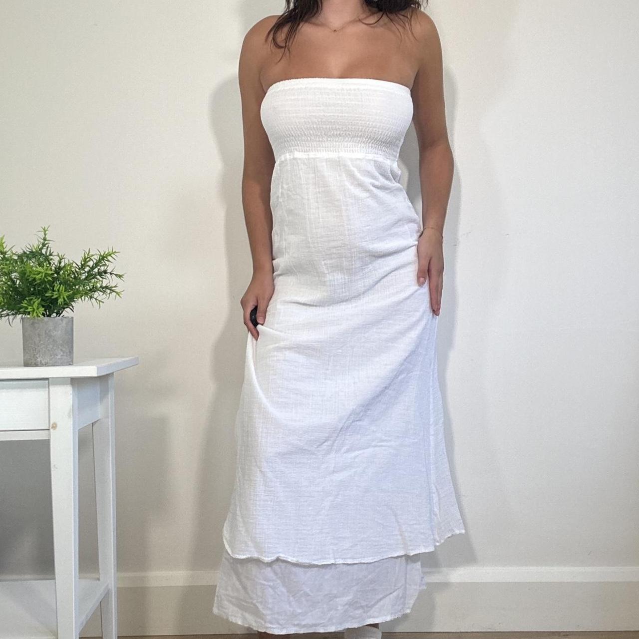 Vintage White Strapless Maxi Dress Jane Norman