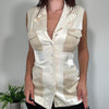 Vintage Cream Button Up Waistcoat