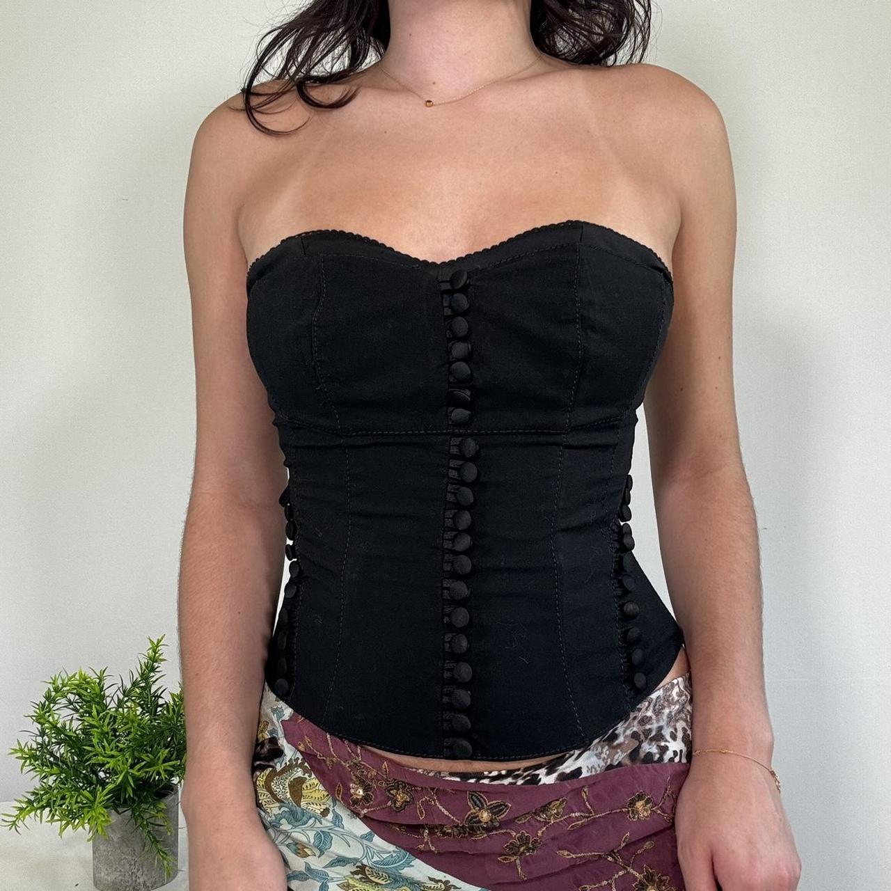 Vintage Black Strapless Corset Top Karen Millen