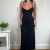 Vintage Black Backless Maxi Dress Kookai