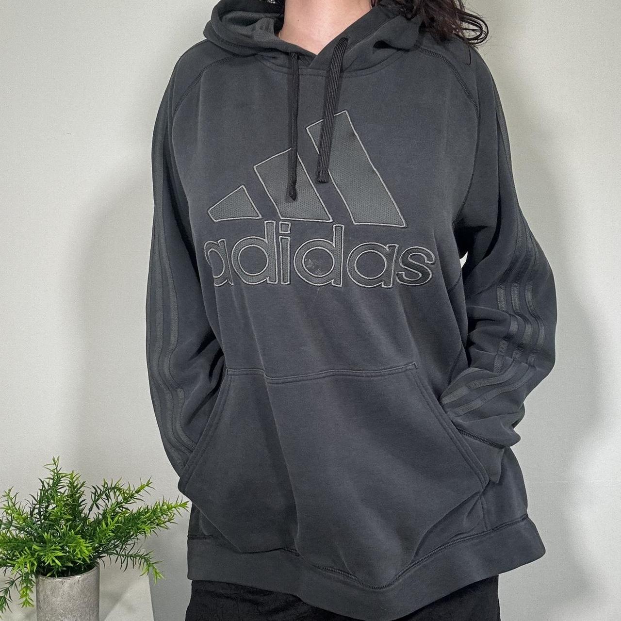 Vintage Black Spell out Hoodie Adidas