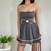 Vintage Grey Bow Mini Dress