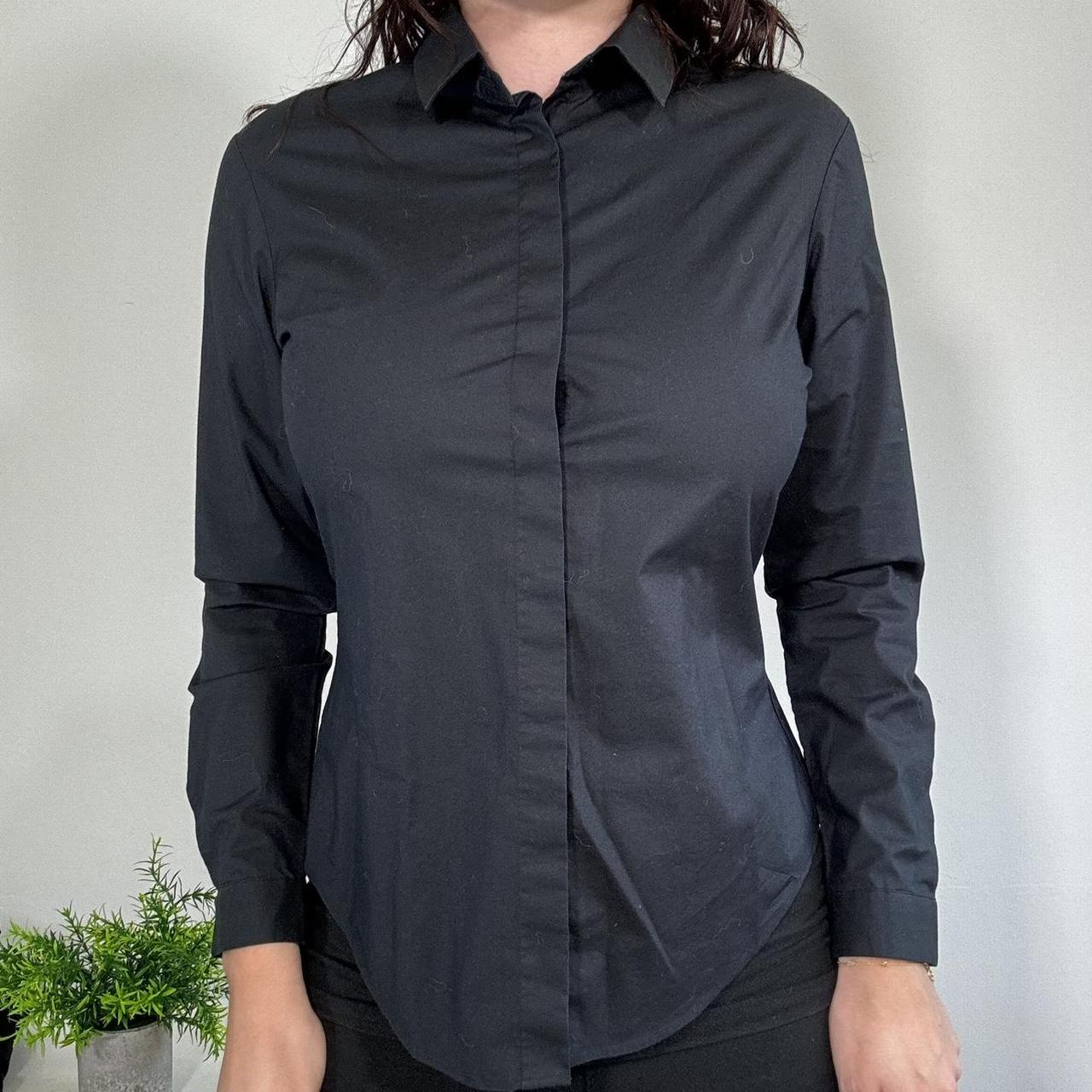 Vintage Officecore Black Fitted Shirt