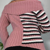 Vintage Stripe Off The Shoulder Jumper