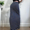 Vintage Navy Stripe Maxi Skirt Jane Norman