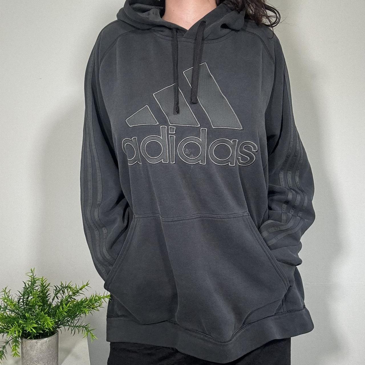 Vintage Black Spell out Hoodie Adidas