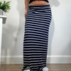 Vintage Navy Stripe Maxi Skirt Jane Norman