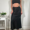 Vintage Black Satin Maxi Skirt Topshop