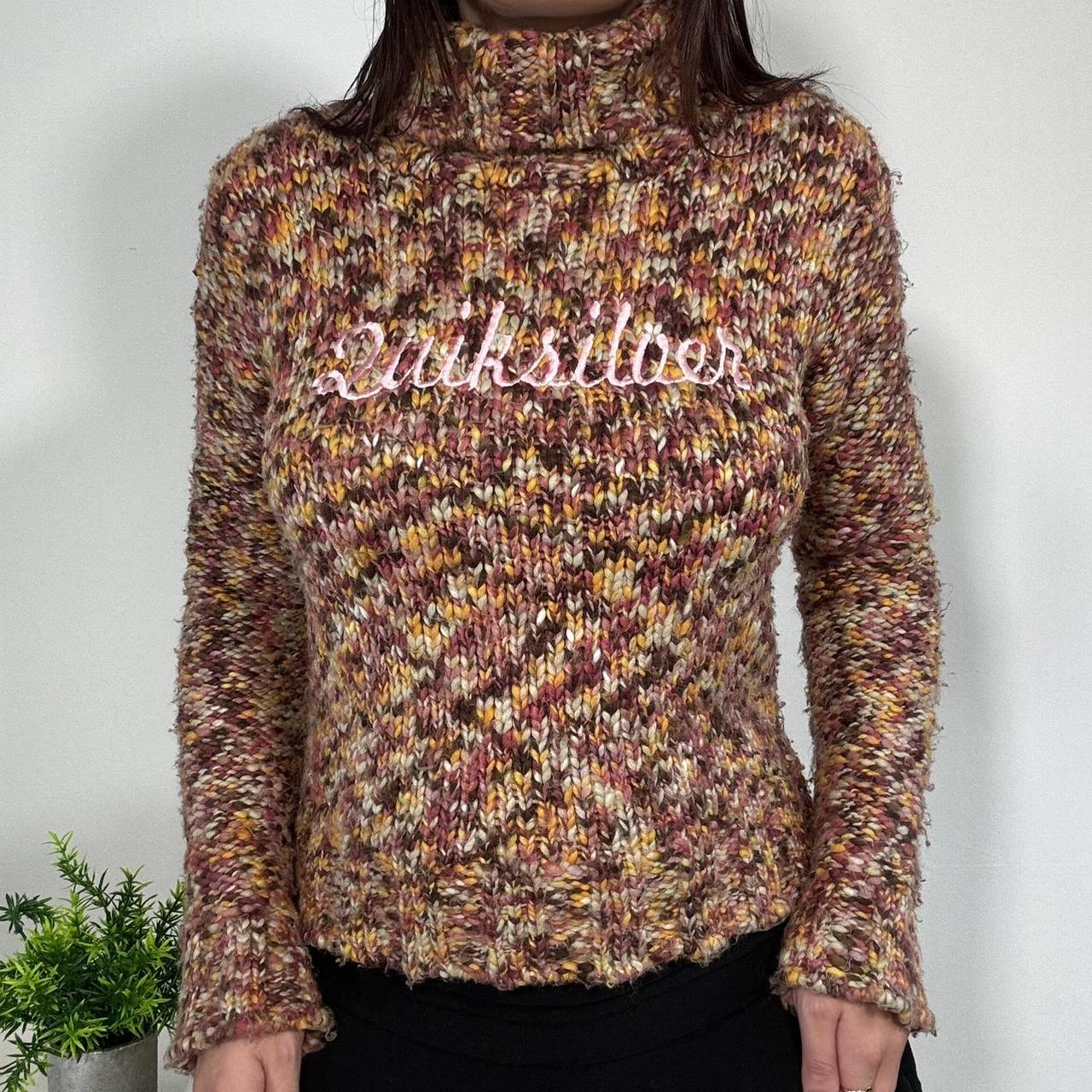 Vintage Turtleneck Chunky Knit Jumper Quicksilver