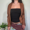 Vintage Brown Fitted Leather Jacket Phard