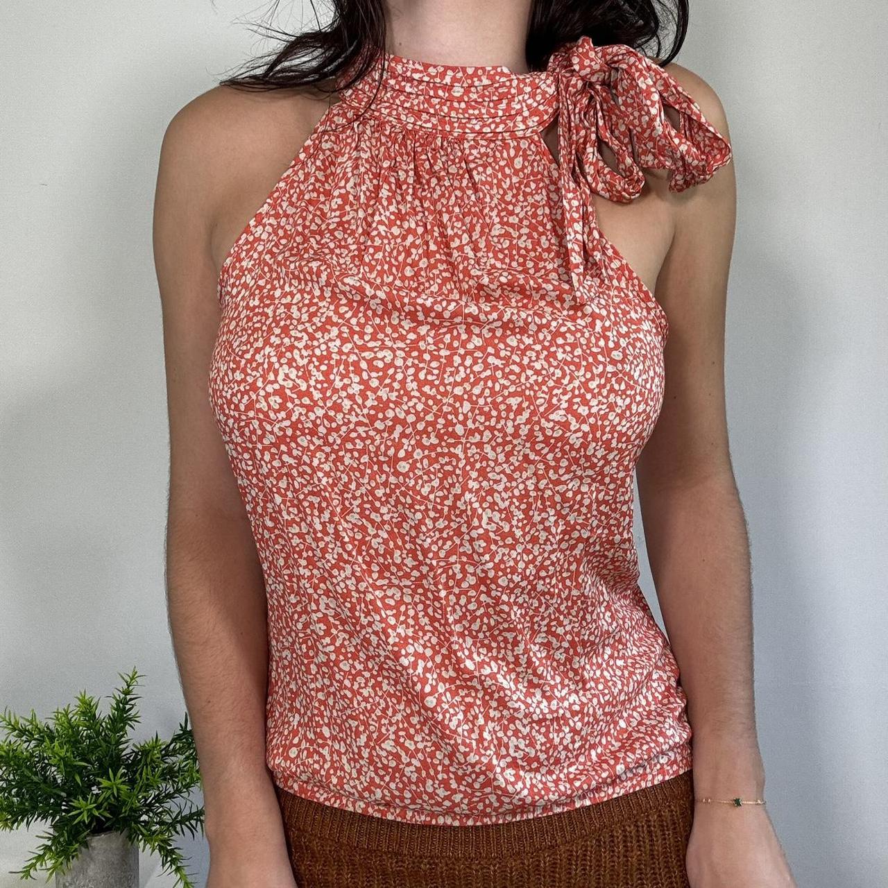 Vintage Orange High Neck Top