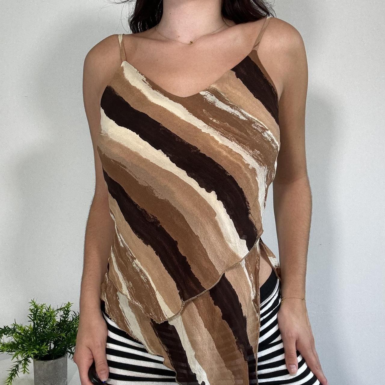 Vintage Brown Asymetical Cami Top