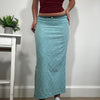 Vintage Baby Blue Embroidered Maxi Skirt Voyage