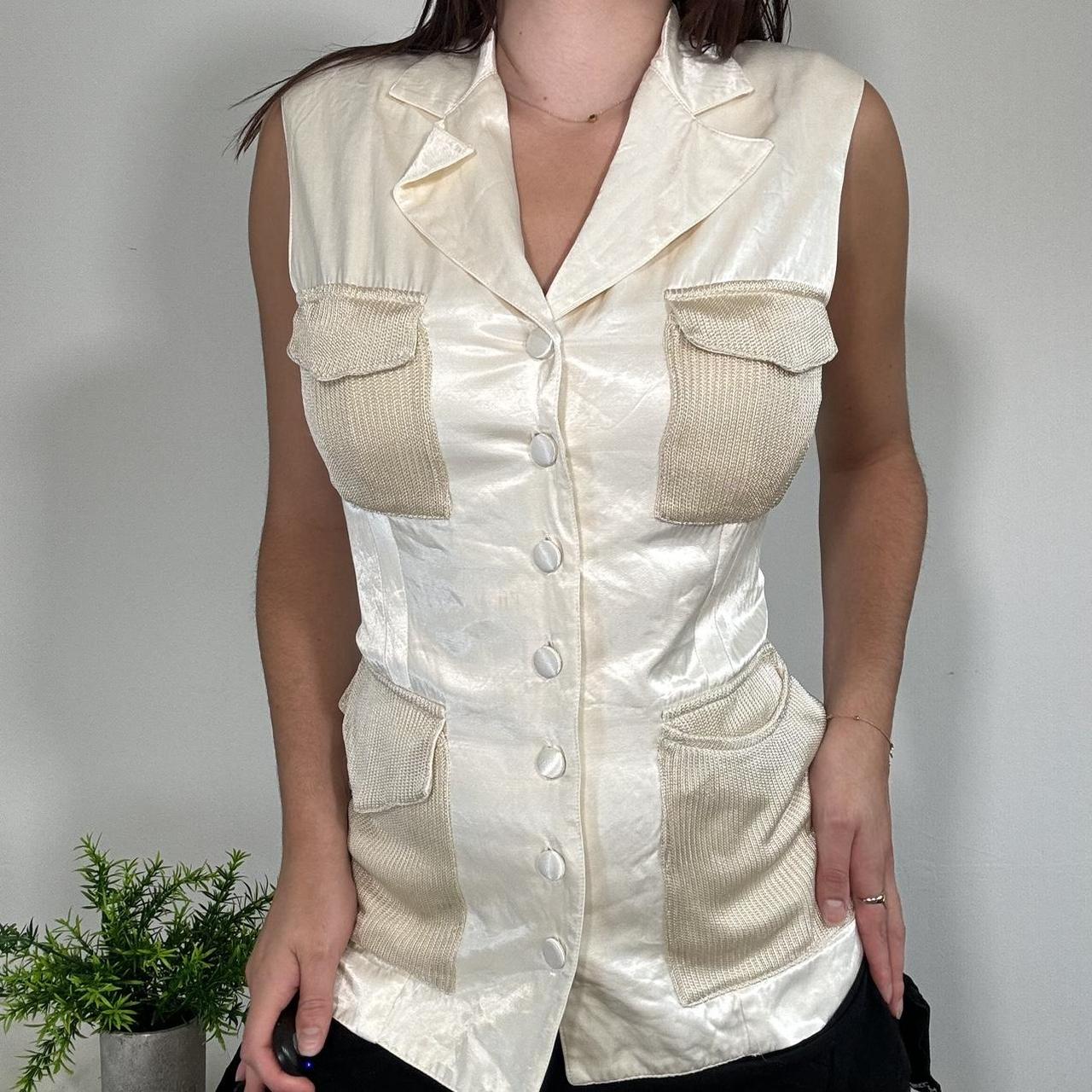 Vintage Cream Button Up Waistcoat