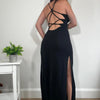 Vintage Black Backless Maxi Dress Kookai