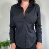 Vintage Officecore Black Fitted Shirt