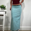 Vintage Baby Blue Embroidered Maxi Skirt Voyage