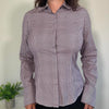 Vintage Officecore Purple Check Fitted Shirt