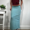 Vintage Baby Blue Embroidered Maxi Skirt Voyage