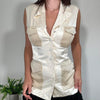 Vintage Cream Button Up Waistcoat