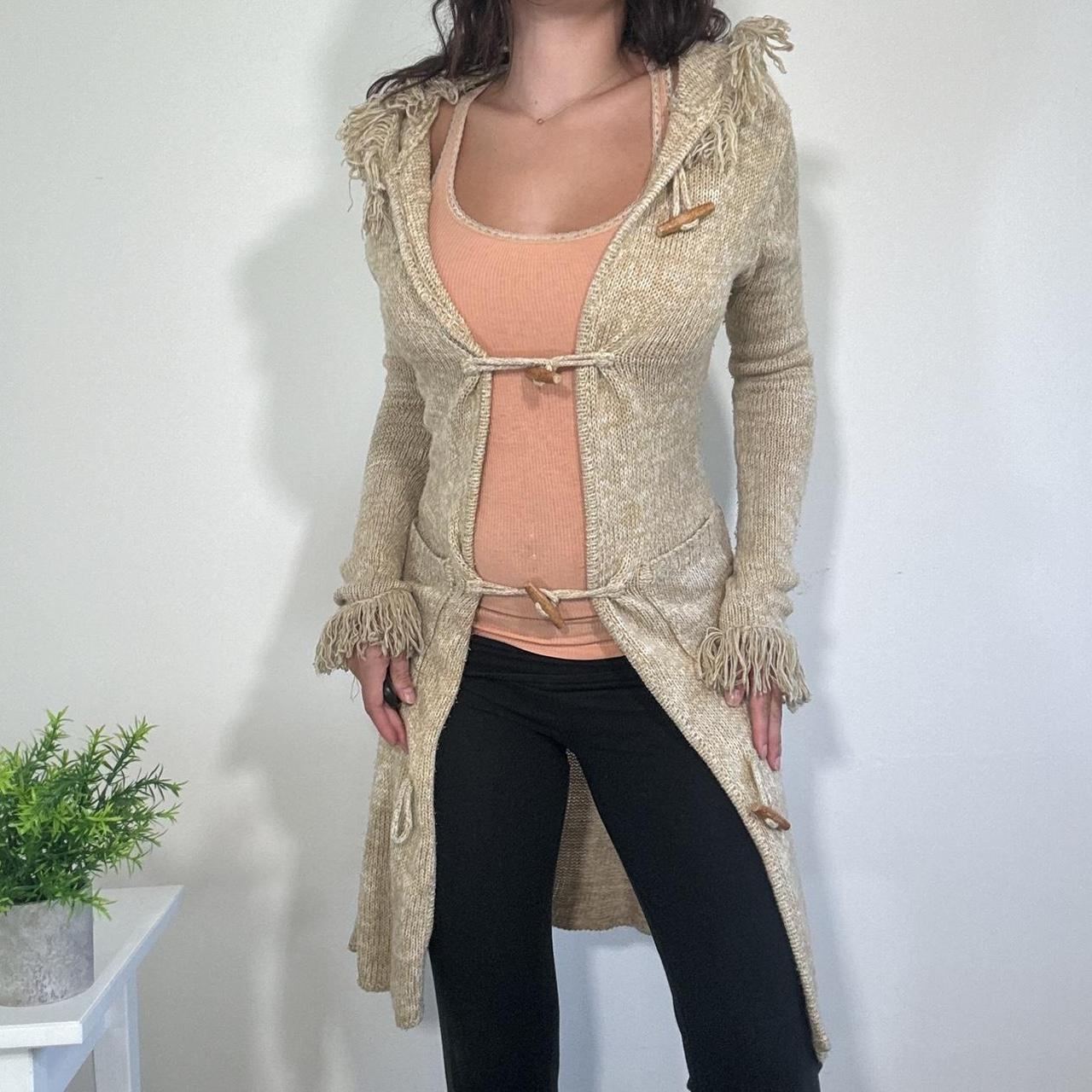 Vintage Tan Knit Long Cardigan Jane Norman