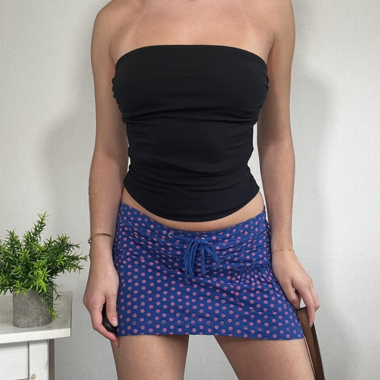 Vintage Blue Polka Dot Mini Skirt