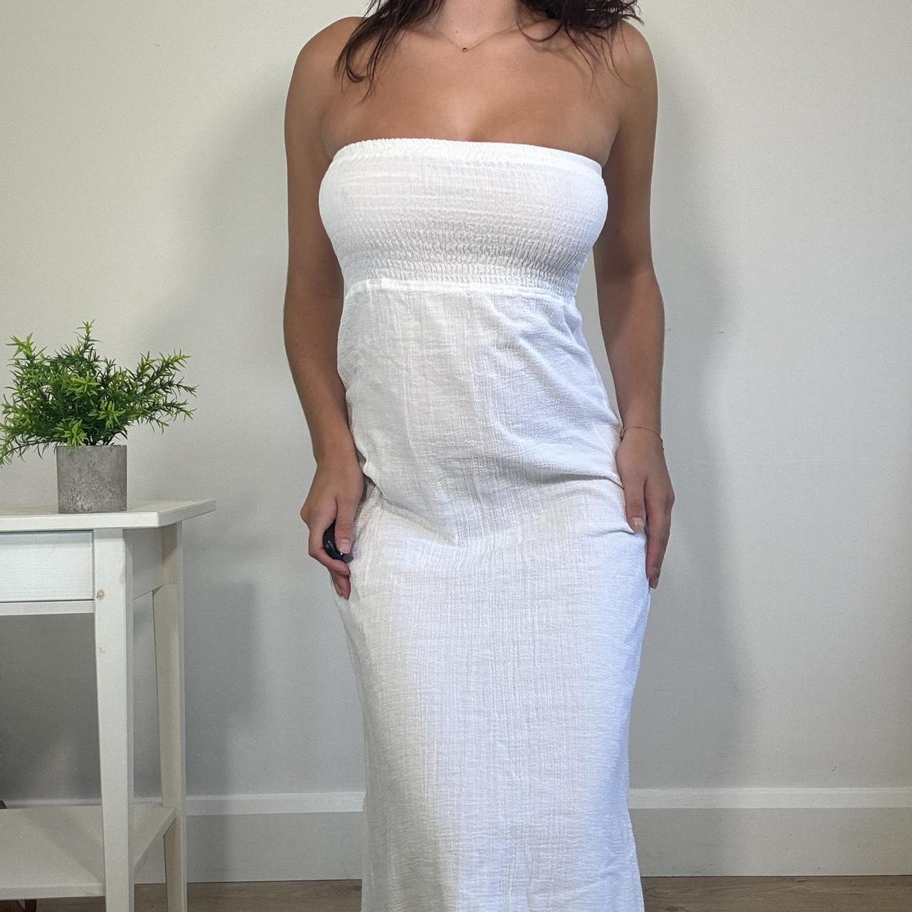 Vintage White Strapless Maxi Dress Jane Norman