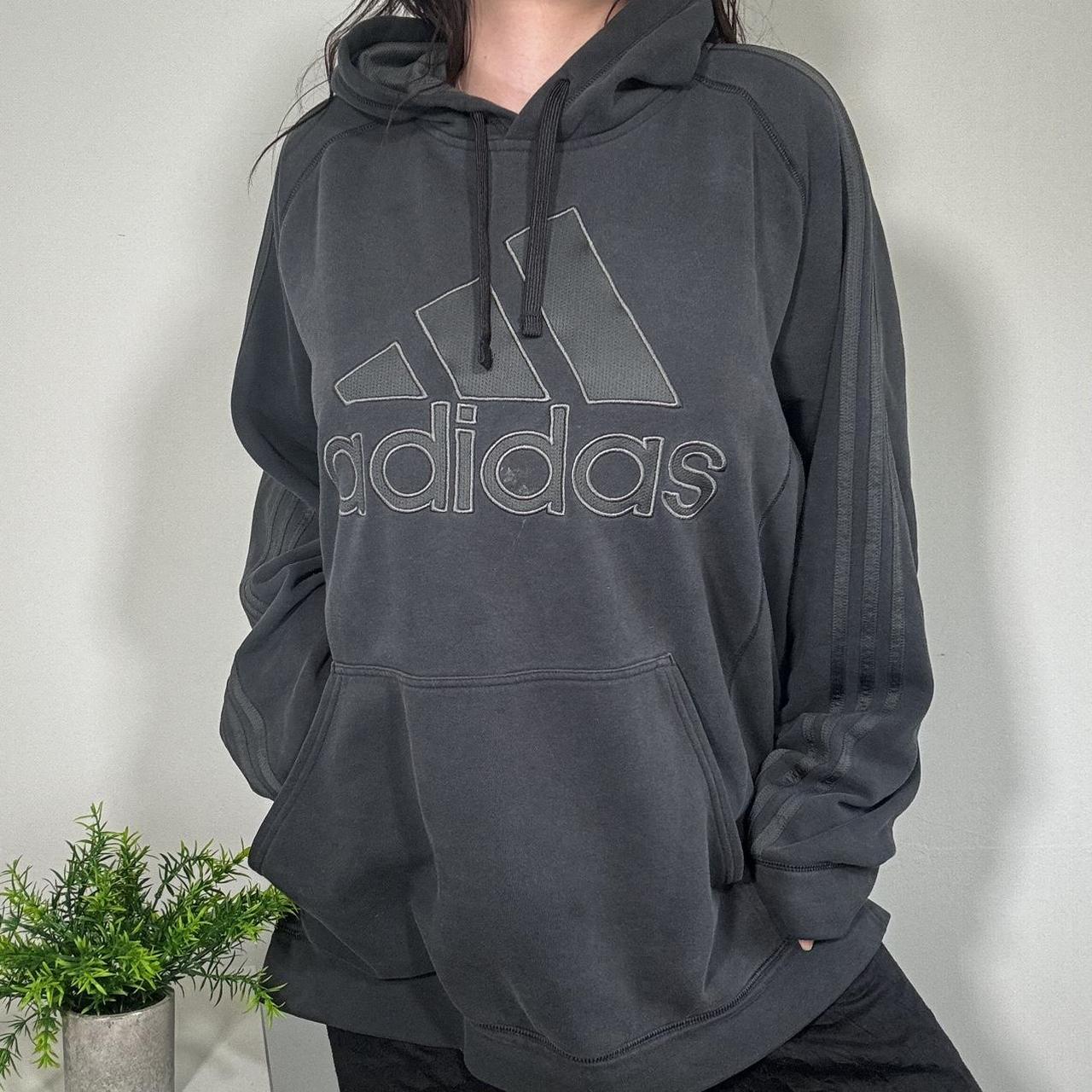 Vintage Black Spell out Hoodie Adidas