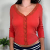 Vintage Red/ Orange Button Up Cardigan Kookai