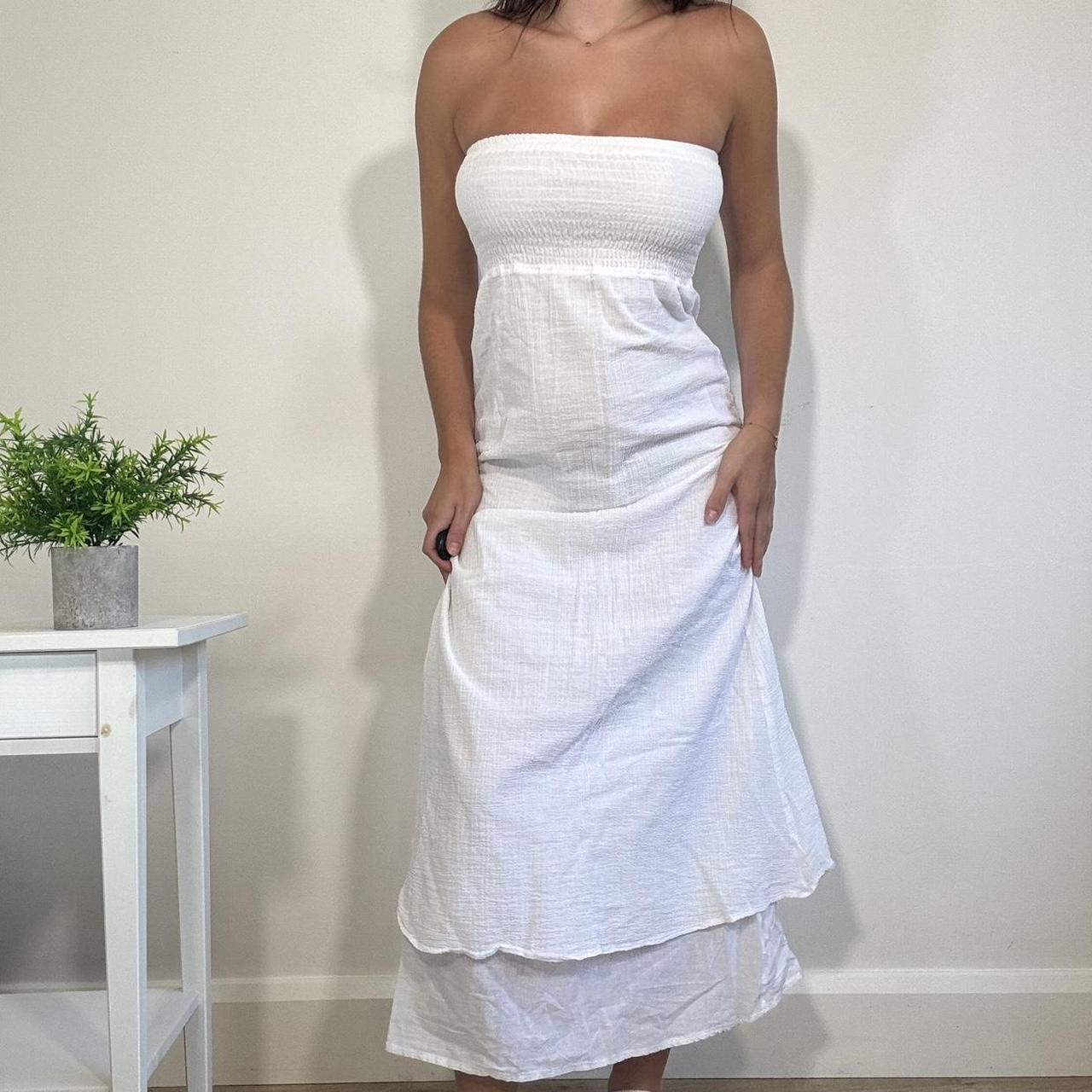 Vintage White Strapless Maxi Dress Jane Norman