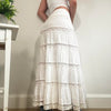 Vintage White Cottagecore Tiered Maxi Skirt Jane Norman