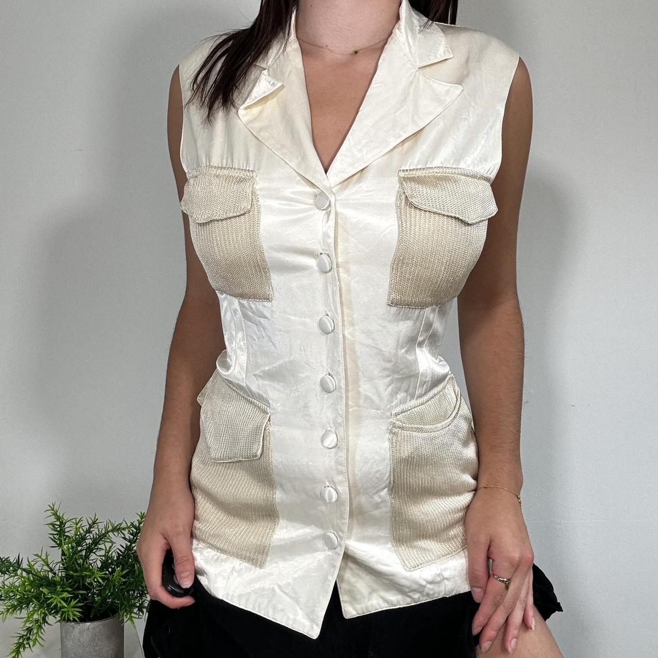 Vintage Cream Button Up Waistcoat