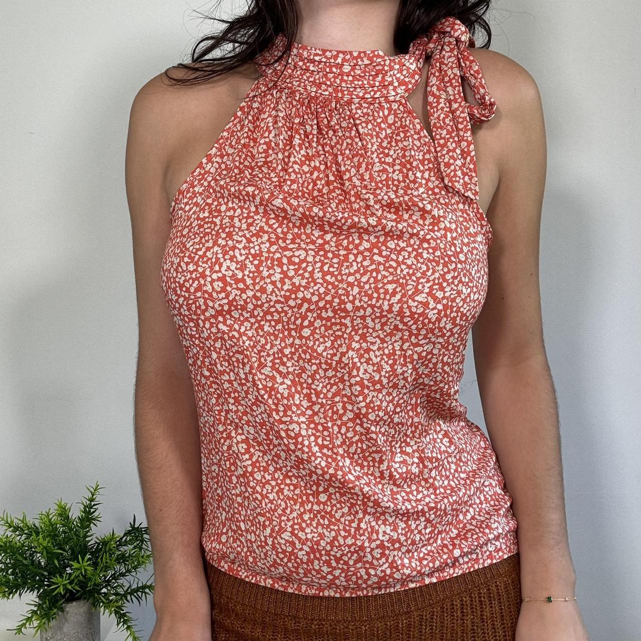 Vintage Orange High Neck Top