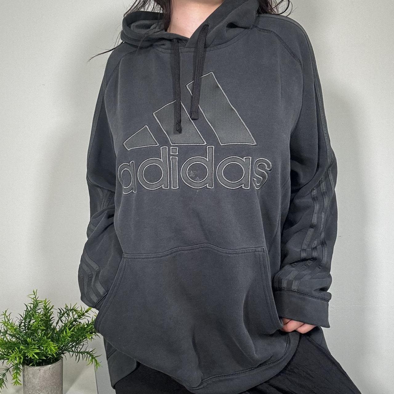 Vintage Black Spell out Hoodie Adidas