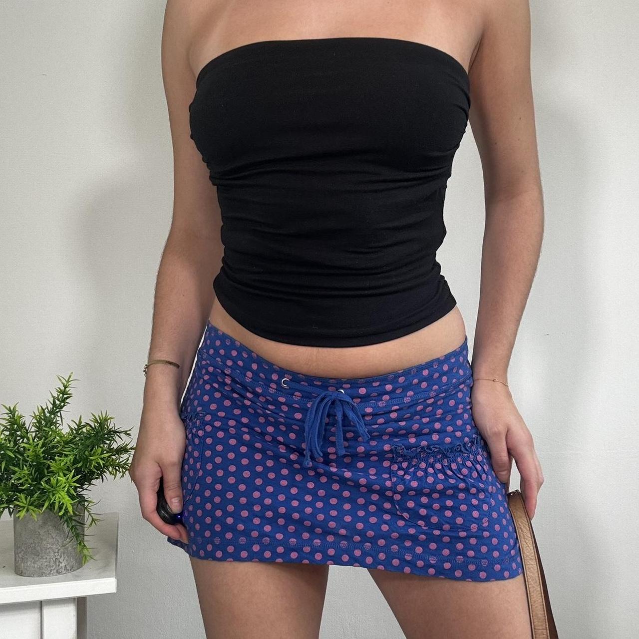 Vintage Blue Polka Dot Mini Skirt