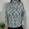 Vintage Blue Knit Turtleneck Jumper