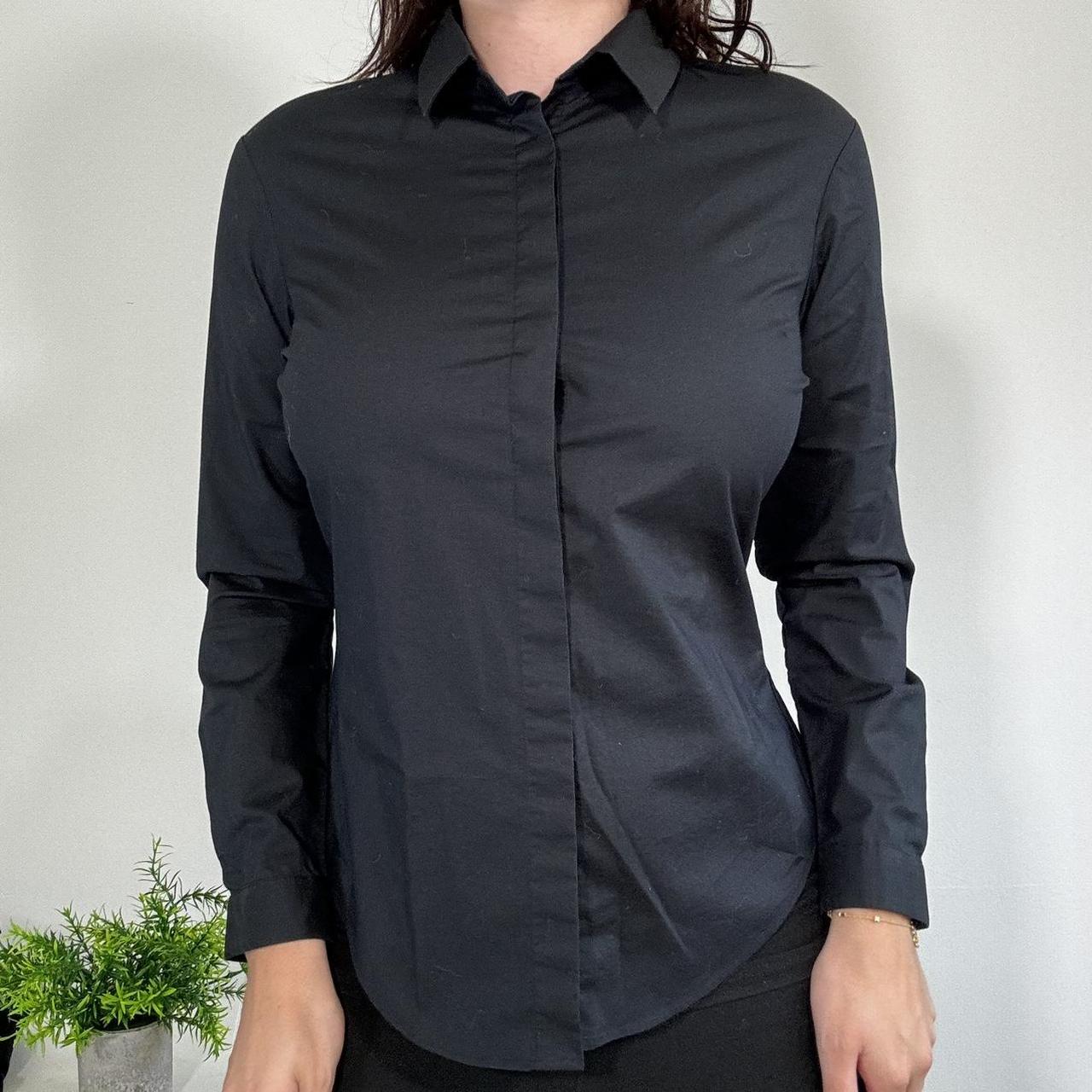 Vintage Officecore Black Fitted Shirt