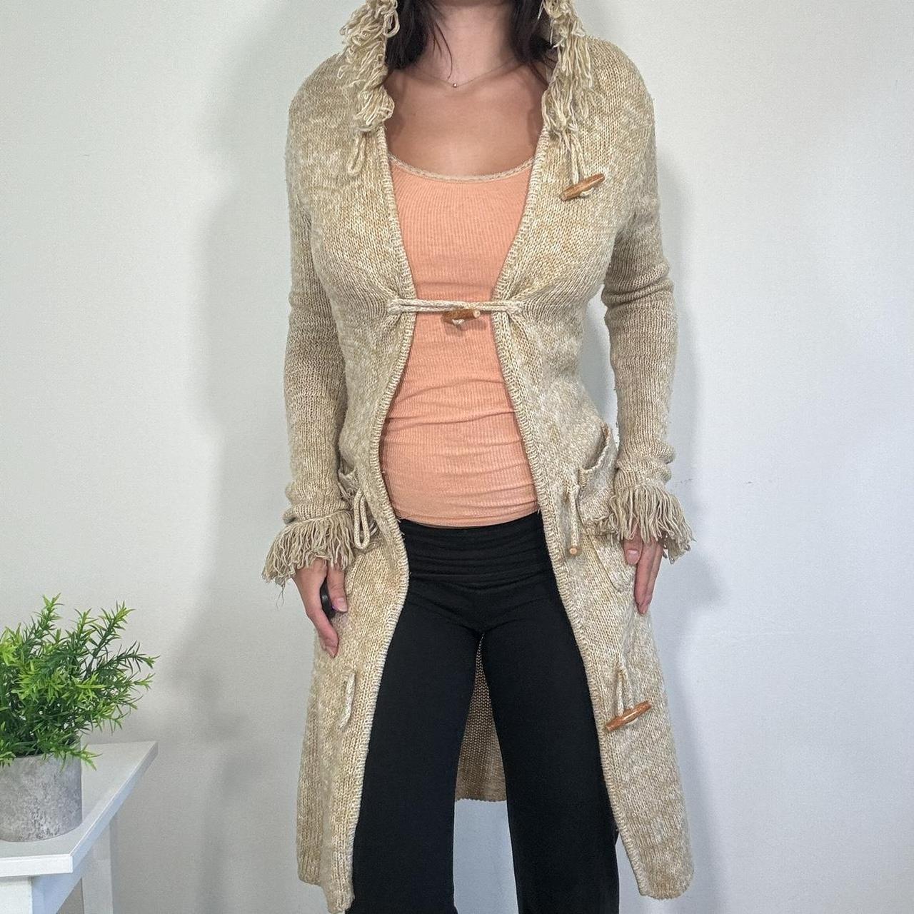 Vintage Tan Knit Long Cardigan Jane Norman