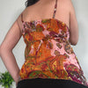 Vintage Orange Paisley Print Embellished Cami